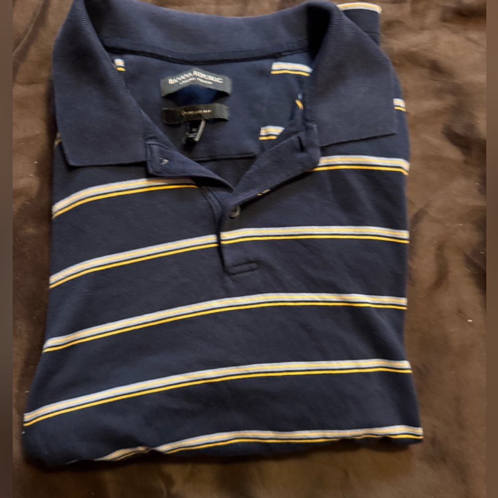 Banana Republic Navy Striped Men's Shirt